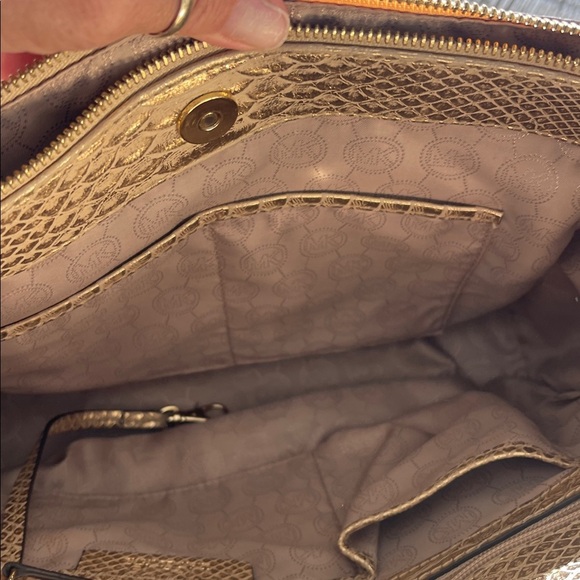 Michael Kors Gold Satchel with Signature Charm - Picture 11 of 12